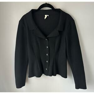 100% Vintage Wool Womens Black 5 Button Blazer/Jacket Size Small